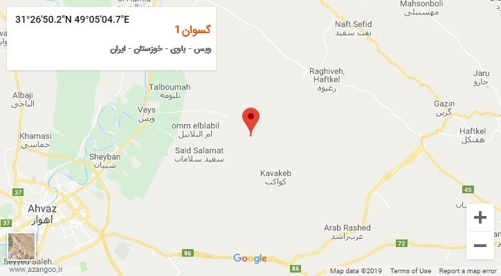 روستای گسوان1 بر روی نقشه