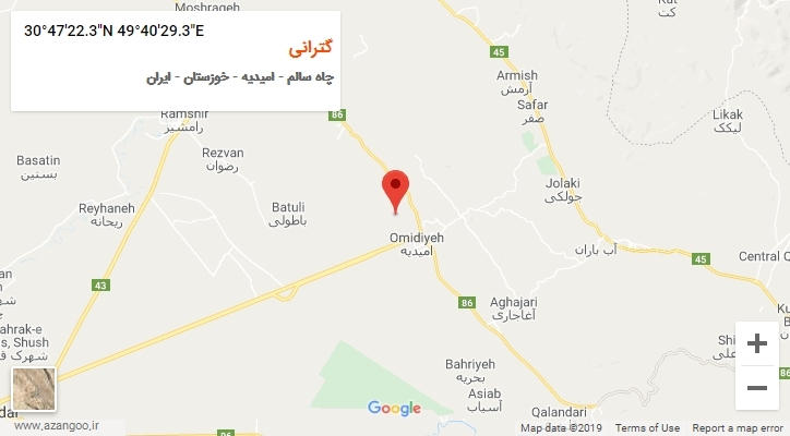روستای گترانی بر روی نقشه