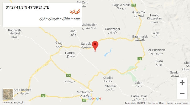 روستای گورکرد بر روی نقشه