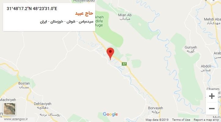 روستای حاج عبید بر روی نقشه