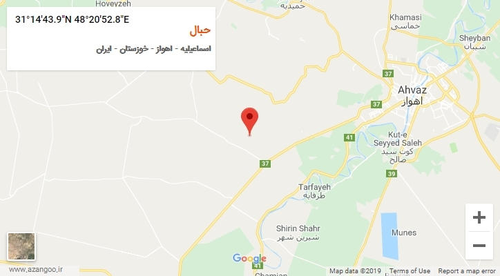 روستای حبال بر روی نقشه
