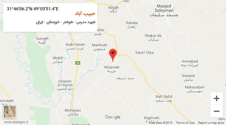 روستای حبیب آباد بر روی نقشه