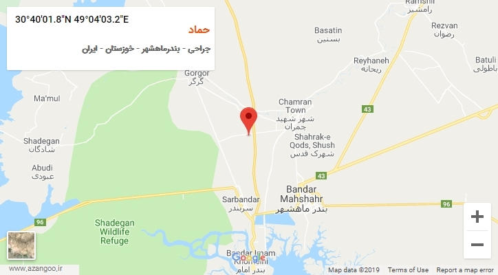 روستای حماد بر روی نقشه