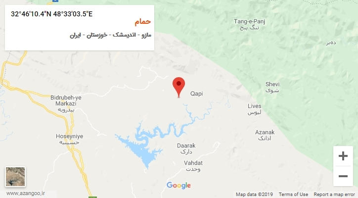 روستای حمام بر روی نقشه