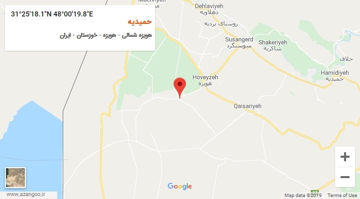 روستای حمیدیه بر روی نقشه