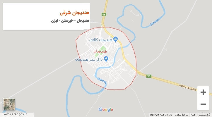 دهستان هندیجان شرقی بر روی نقشه
