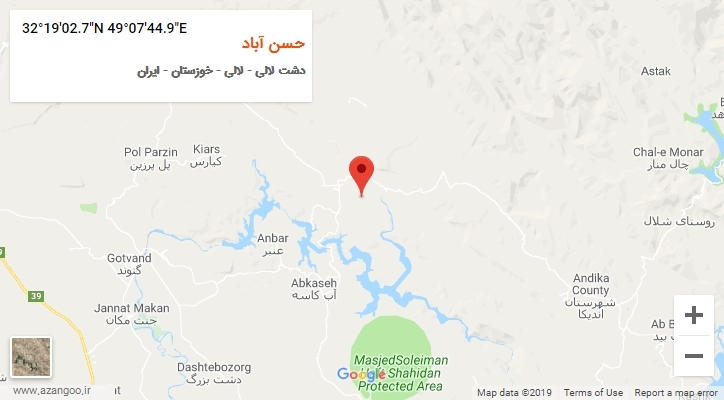 روستای حسن آباد بر روی نقشه