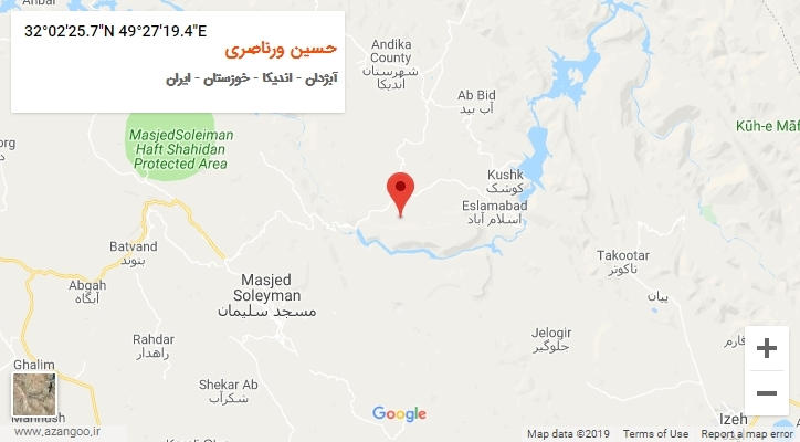 روستای حسین ورناصری بر روی نقشه