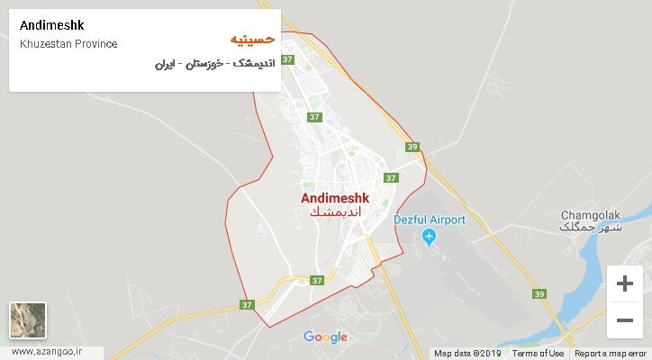 دهستان حسینیه بر روی نقشه