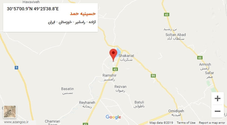 روستای حسینیه حمد بر روی نقشه