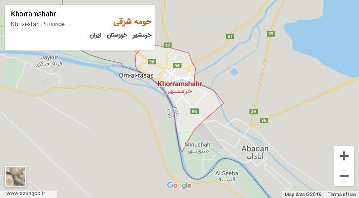 دهستان حومه شرقی بر روی نقشه