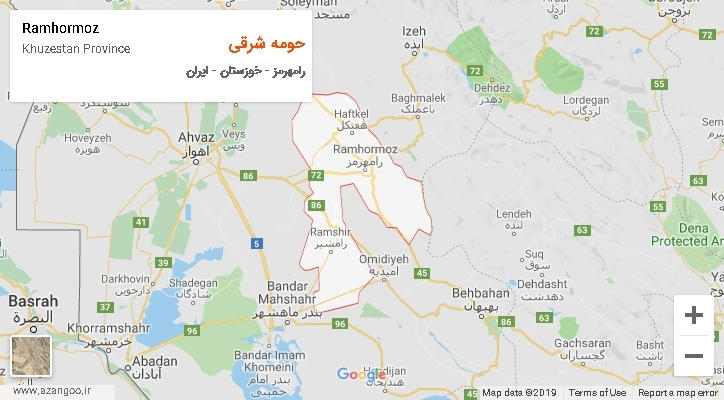 دهستان حومه شرقی بر روی نقشه