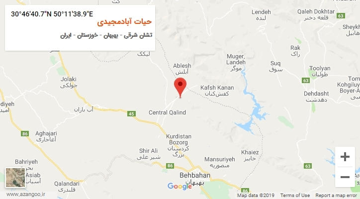 روستای حیات آبادمجیدی بر روی نقشه