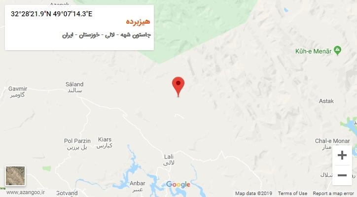 روستای هیزبرده بر روی نقشه