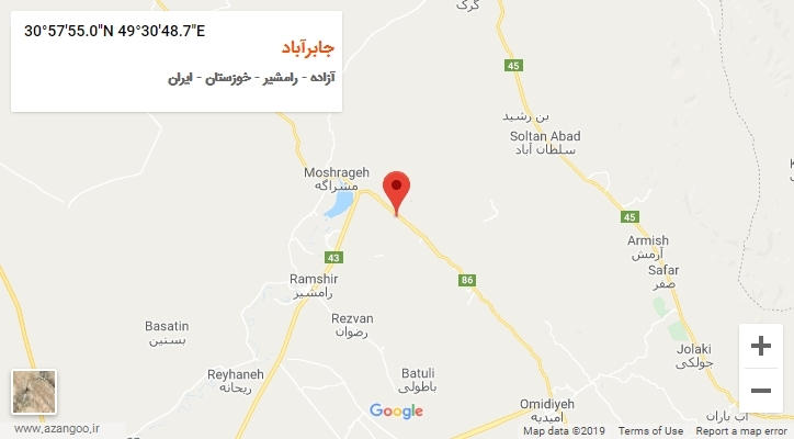روستای جابرآباد بر روی نقشه