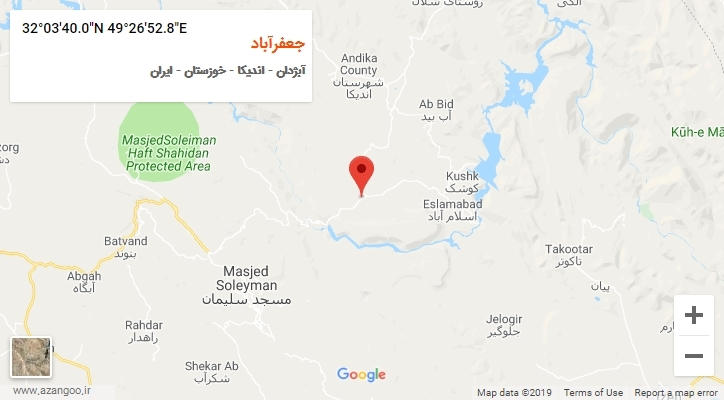 روستای جعفرآباد بر روی نقشه