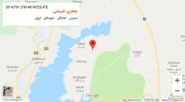 روستای جعفری شبیشی بر روی نقشه