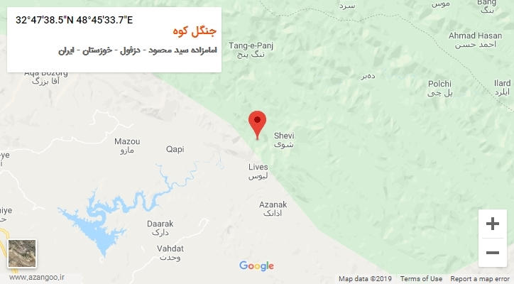 روستای جنگل کوه بر روی نقشه