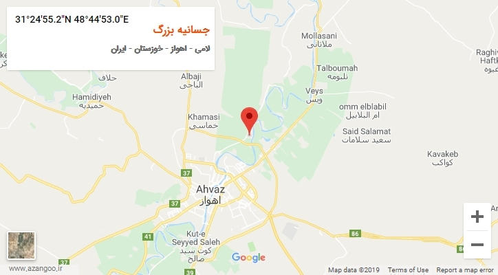 روستای جسانیه بزرگ بر روی نقشه