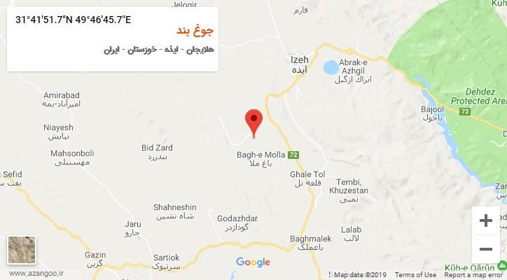 روستای جوغ بند بر روی نقشه