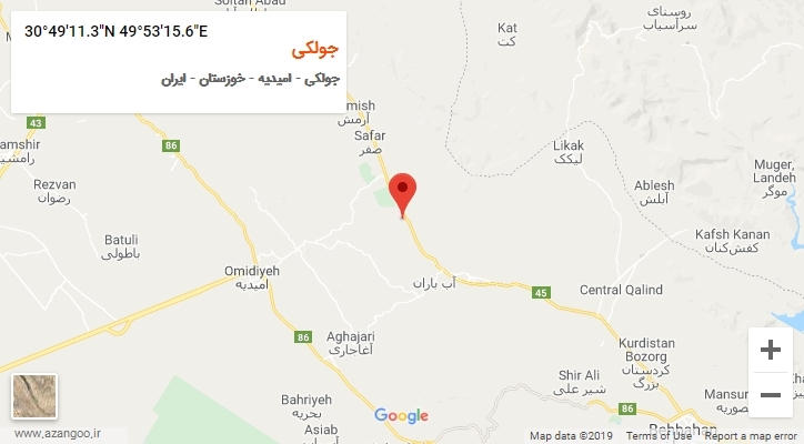 روستای جولکی بر روی نقشه