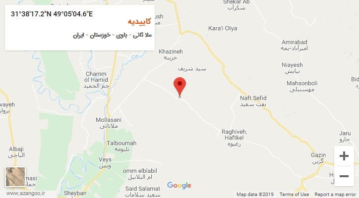 روستای کاییدیه بر روی نقشه