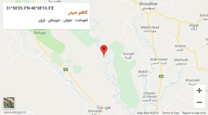 روستای کاظم حیدر بر روی نقشه