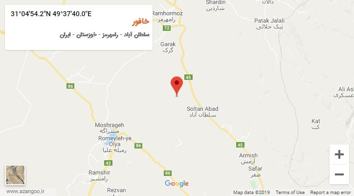 روستای خافور بر روی نقشه