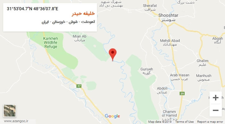 روستای خلیفه حیدر بر روی نقشه