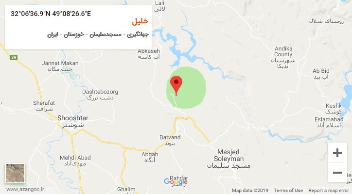 روستای خلیل بر روی نقشه