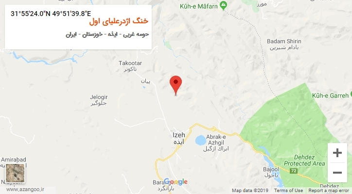 روستای خنگ اژدرعلیای اول بر روی نقشه