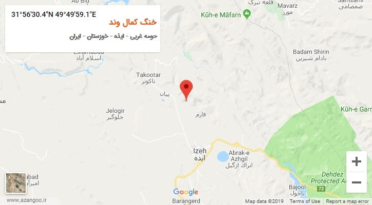 روستای خنگ کمال وند بر روی نقشه
