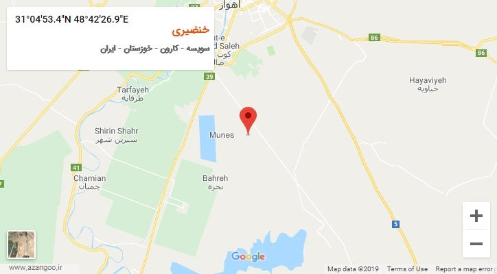 روستای خنضیری بر روی نقشه