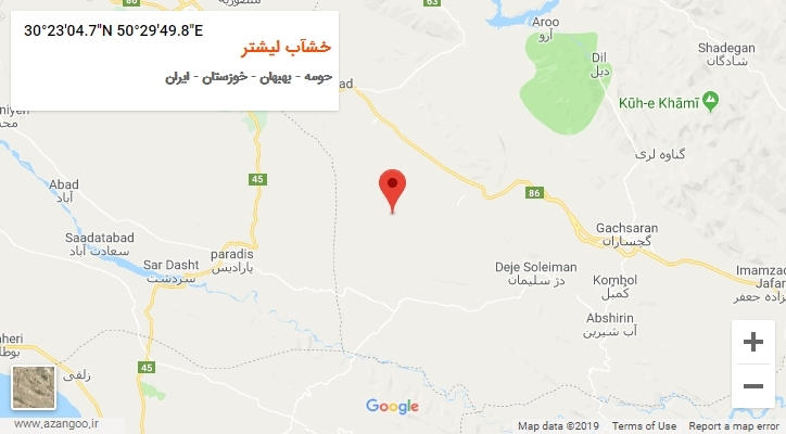 روستای خشآب لیشتر بر روی نقشه