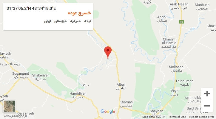 روستای خسرج عوده بر روی نقشه
