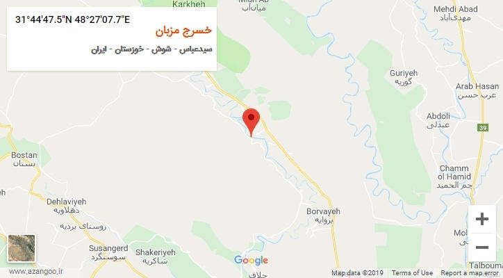 روستای خسرج مزبان بر روی نقشه