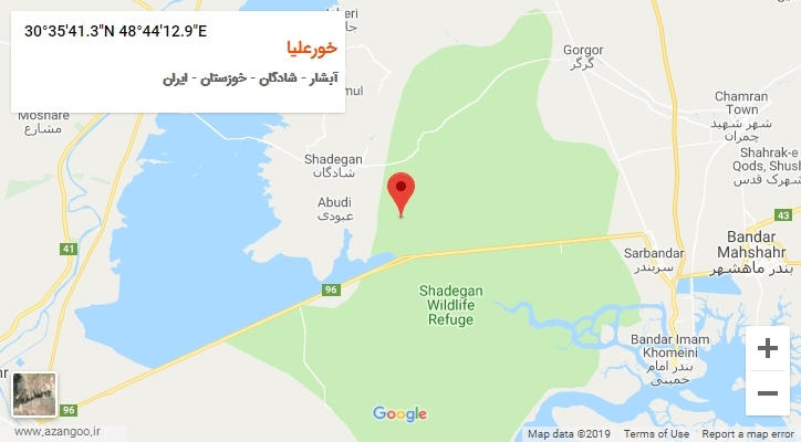 روستای خورعلیا بر روی نقشه