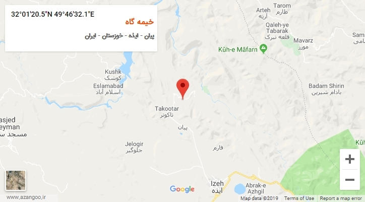 روستای خیمه گاه بر روی نقشه