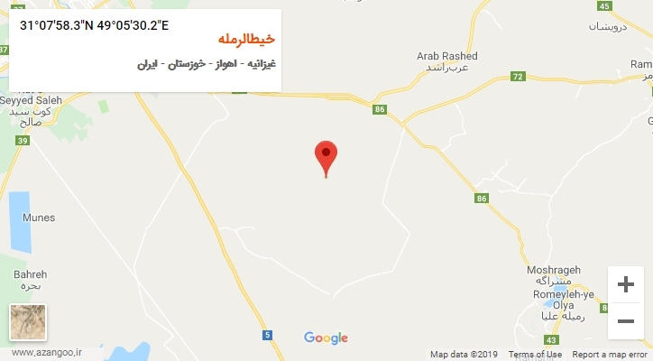 روستای خیطالرمله بر روی نقشه