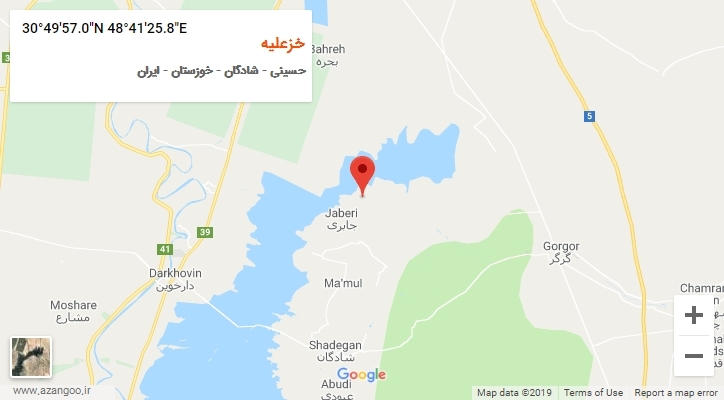 روستای خزعلیه بر روی نقشه