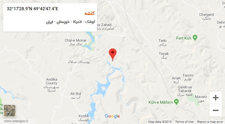 روستای کلشه بر روی نقشه
