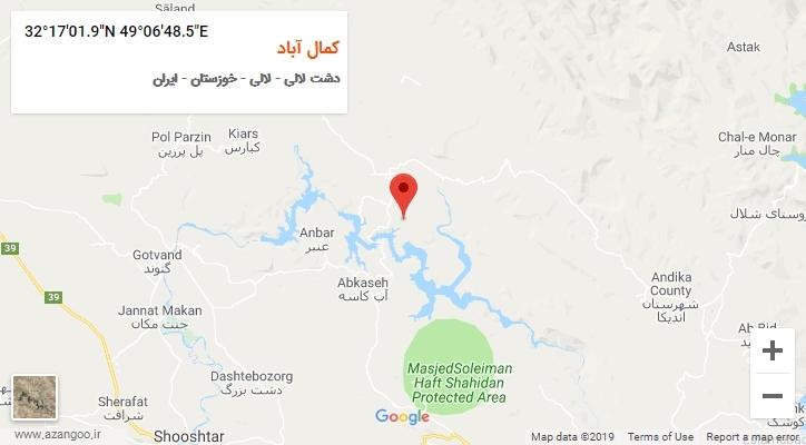 روستای کمال آباد بر روی نقشه