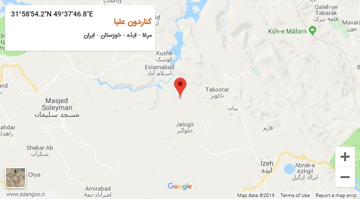 روستای کناردون علیا بر روی نقشه