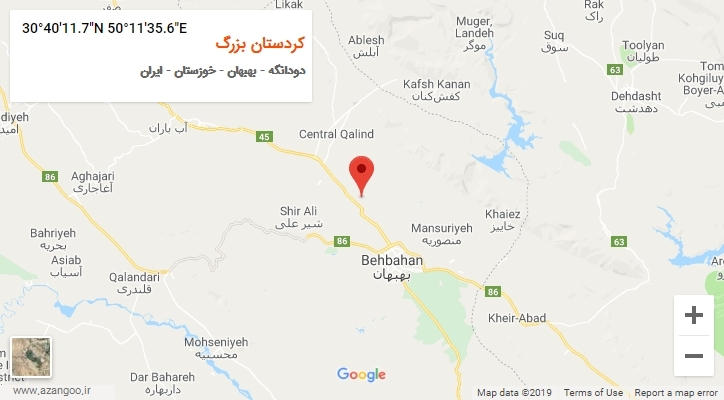 روستای کردستان بزرگ بر روی نقشه