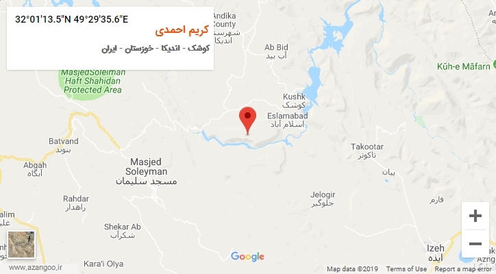 روستای کریم احمدی بر روی نقشه