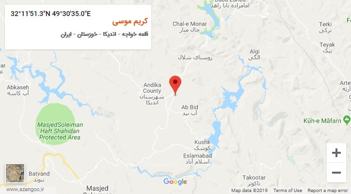 روستای کریم موسی بر روی نقشه