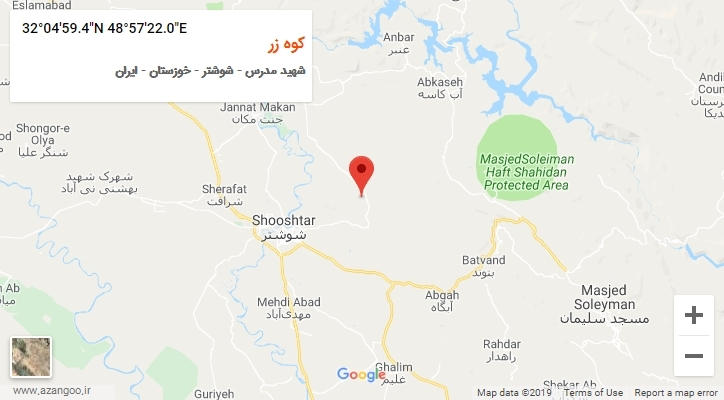 روستای کوه زر بر روی نقشه