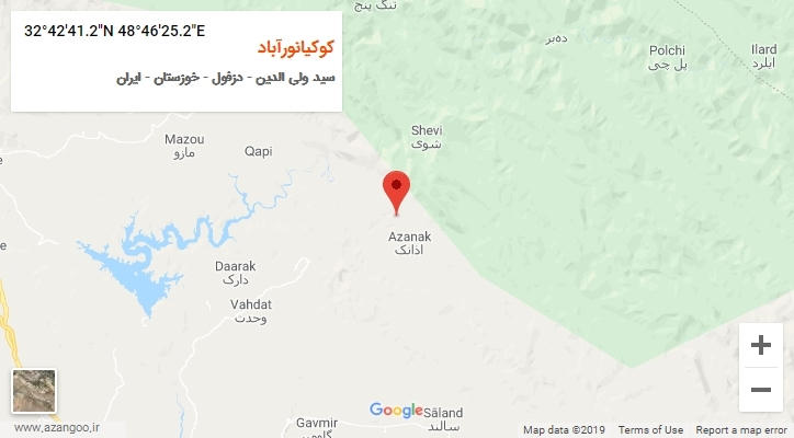 روستای کوکیانورآباد بر روی نقشه