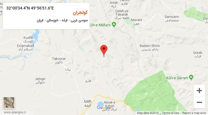 روستای کولخران بر روی نقشه
