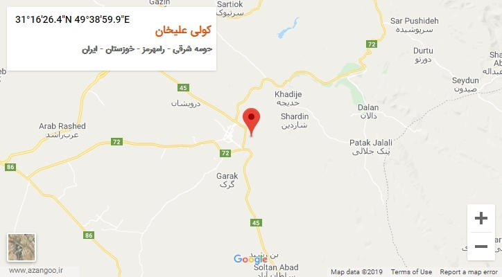 روستای کولی علیخان بر روی نقشه